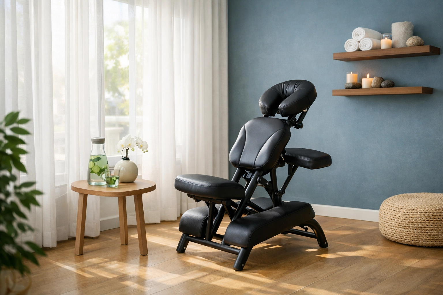 Serene chair massage nook at Paradise Massage, providing a relaxing wellness escape in Matawan, NJ.